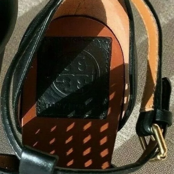 TORY BURCH 5.5 Doris Heel Perforated Leather Black - Picture 7 of 8